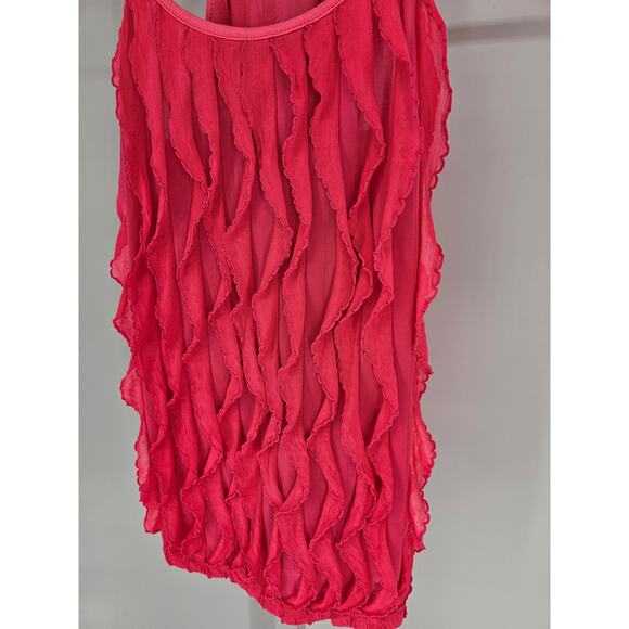 Y2K Deb Women's Pink Sleeveless Ruffle Strapless Pullover Tank Top Sz S - Picture 2 of 4